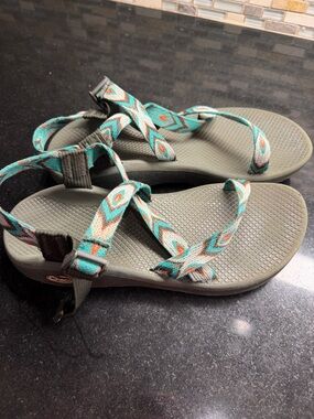 Teva Women's Tegu Green and Multi Strappy Z1 Sandals